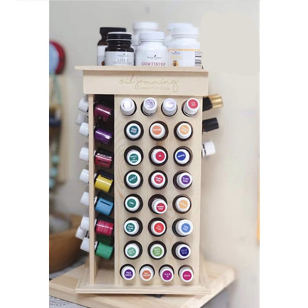 Perfume X - 104 Bottles Rotating Wood Essential Oil